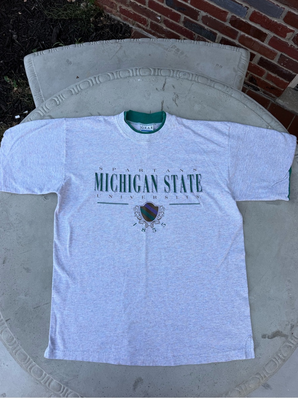 VINTAGE 90s Michigan State University Ringer Tee 🟢⚪️